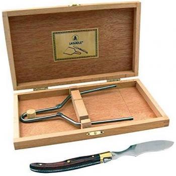 LAGUIOLE - Set de Foie Gras con Lira y Cuchillo en Caja de Regalo - - Marrón