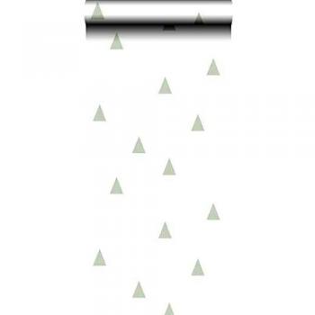 Papel pintado Triángulos Gráficos Verde Menta - 53 cm x 10 m