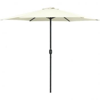 vidaXL Paraguas de jardín poste de aluminio blanco arena 270x246 cm