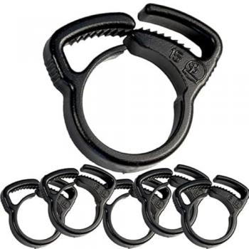 Abrazaderas para Riego por Goteo 16mm - Pack de 100, Negro, Sujeción Tubería Jardinería