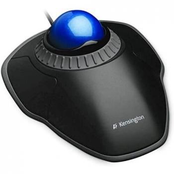 Kensington K72337EU Orbit - Ratón con Cable Compacto y Ergonómico con Trackball, Para Mac y Windows con Anillo de Desplazamiento, Diseño Ambidiestro y Seguimiento Óptico, Azul