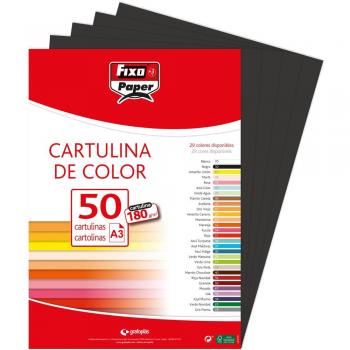 Fixo Paper 11120310 – Paquete de 50, cartulina negra A3, 180g