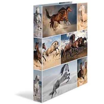Carpeta de Anillas HERMA A4, 4 Anillas, Diseño Caballos, Cartón