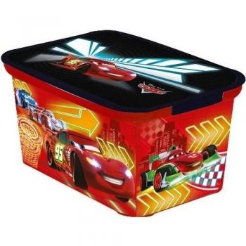CURVER Deco 217727 Amsterdam - Caja de polipropileno de usos múltiples, dimensiones 30 x 21 x 15 cm, con los personajes de la película Cars, color: rojo