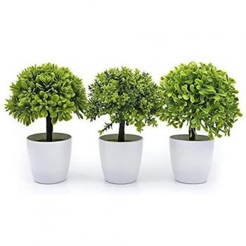 KELZIA Planta Artificial Decorativa-1 Maceta con Decoraciones de Plantas Falsas -Escritorio de Oficina, Mesa, Ventanas, Repisas, Chimenea, Estanteria - Regalo de Decoración