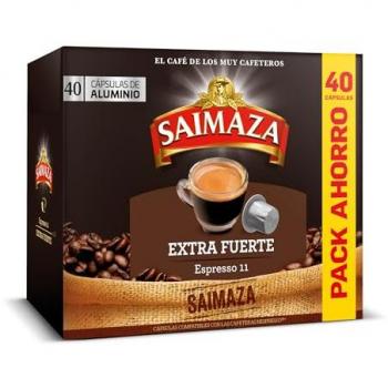 Café Extra Fuerte Saimaza en Cápsulas Compatibles con Nespresso, 40 unidades de 5,2 g