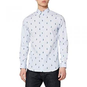 SELECTED HOMME Slhslimrex-Wayne Shirt LS B Noos Camisa Abotonada, Light Blue, S para Hombre