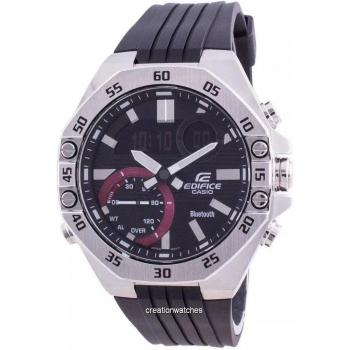 Casio Edifice World Time Mobile Link ECB-10P-1A 100M Men's Watch with Bluetooth Connectivity and Black Design