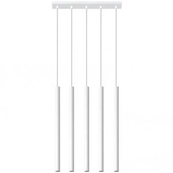 Lámpara de Techo Pastelo 5 Luces G9 Acero Blanco Colgante LED 100cm