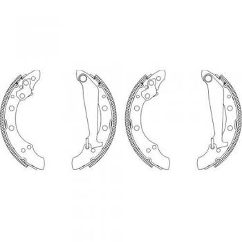Kit de frenos con disco de tambor HELLA 8DB 355 003-571 para Volkswagen Golf 3 Cabrio, Golf 3 Variant y Polo III Variant