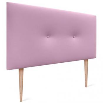 Cabecero Acolchado de Polipiel Rosa con Botones y Patas, 110x105cm, para Camas 80/90/105 - Diseño Moderno y Elegante