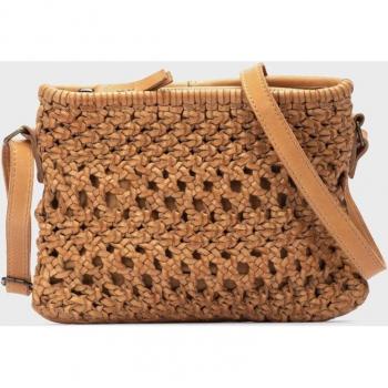Bandolera de mujer Pikolinos Tamariu WHA de piel en color beige