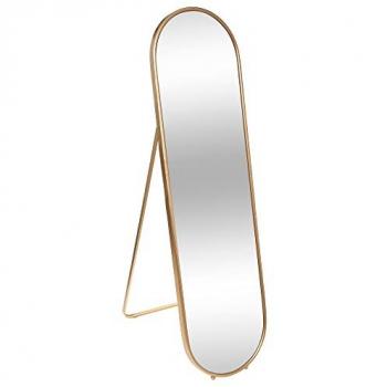 Espejo de Pie Ovalado Metal Dorado 160 x 43,5 cm - Refinado y Estable