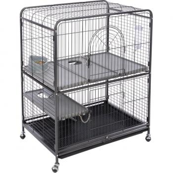 Gaiola TIAKI Villa para pequeños animales, jaula principal C 79 x L 52 x A 99,5 cm, pack ahorro con complemento (79 x 52 x 142 cm, L x An x Al)