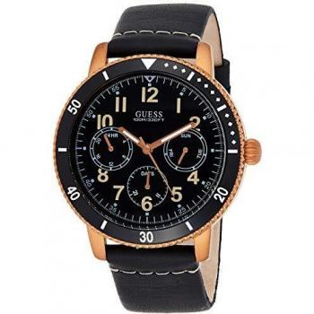 Guess Men's Analogue Quartz Watch with Leather Strap W1169G2