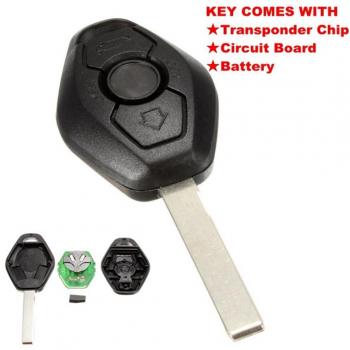 Llave control remoto de 3 botones diamante KATUR 1pza para BMW E38 E39 E46 EWS sistema 433 MHZ con pcf7935as Chip HU92 Blade.