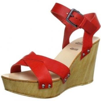 Fred de la Bretoniere 117001 - Zuecos de cuero para mujer, color rojo, talla 37