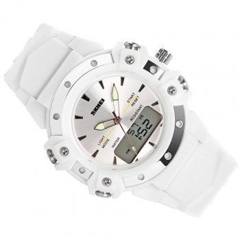 DSstyles Soldier Waterproof Digital Analog Dual Display Unisex Sport Watch - White by DS Styles
