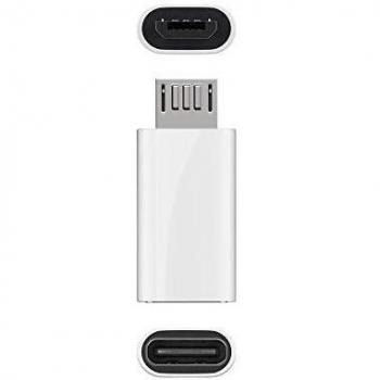 Adaptador Micro USB Macho a USB-C Hembra Blanco de Alta Velocidad