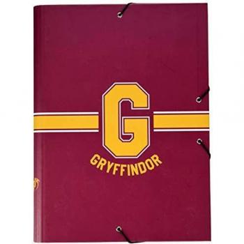 Carpeta solapas Harry Potter Gryffindor - Carpeta A4 - Carpeta clasificadora escolar / Carpeta portafolios - Carpeta clasificadora cartón - Carpeta gomas A4 - Vuelta al cole material escolar