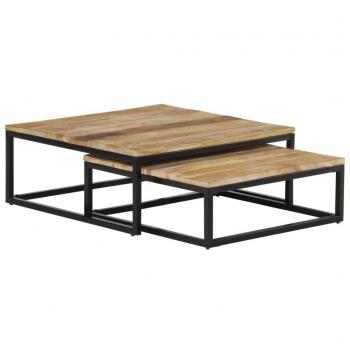 vidaXL Nesting Coffee Tables 2 pcs Solid Mango Wood