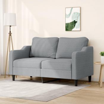 Sofá 2 plazas 140 cm Tela gris claro Vidaxl