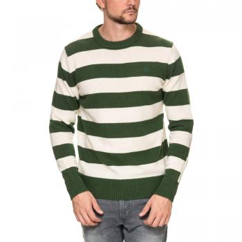 G-Star Men's Doolin Stripe Stripped Knit Sweater Green in Size Medium