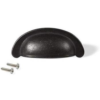 Tirador para mueble Marrakech Emuca en zamak acabado negro con intereje 64 mm