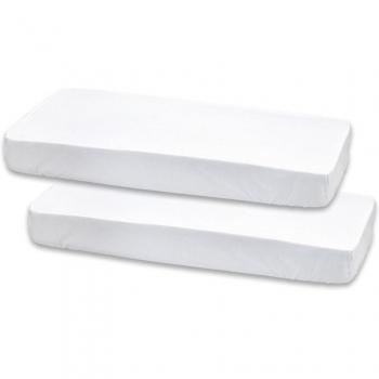 Cambrass Sábana Bajera para Cuna 60x120x17 cm - Pack de 2 Uds. Liso Blanco