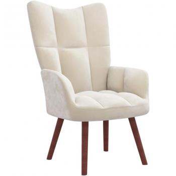 Sillón de relax de terciopelo blanco crema vidaXL