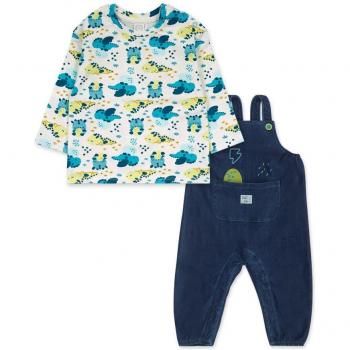 Conjunto de bebé niño Tuc Tuc de camiseta y peto en azul Dragon Finder