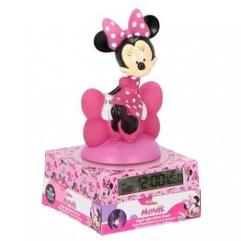 Lámpara Reloj-Despertador 3D Minnie con Fecha, dimensiones 24x13x13 cm