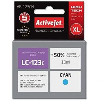 ActiveJet AB-123CN Brother LC123 / LC125 Replacement Cyan Ink Cartridge 10ml