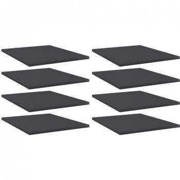 vidaXL Bookshelf Boards 8 pcs Grey 40x50x1.5 cm Engineered Wood