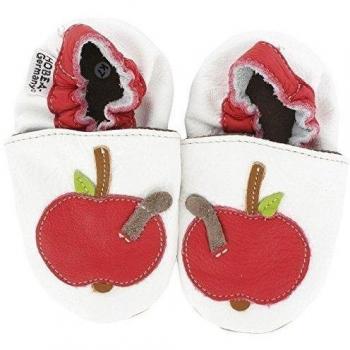 HOBEA-GermanyKrabbelschuhe Apfel - pantuflas Bebé-Niños, color Blanco, talla 26/27