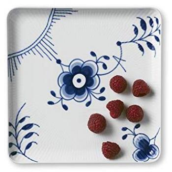 Plato cuadrado Blue Fluted mega 20x20 cm