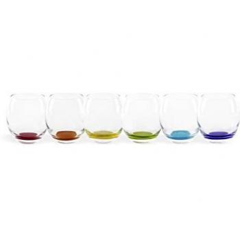 Excelsa Granada - Juego de 6 vasos de 400 ml, cristal, transparente con fondo de color