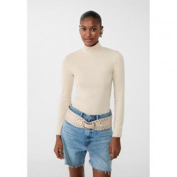 Stradivarius Stone High Neck T-Shirt Size L