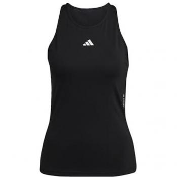 Camiseta sin mangas adidas Techfit Racerback de entrenamiento negra y blanca para mujer - XXL