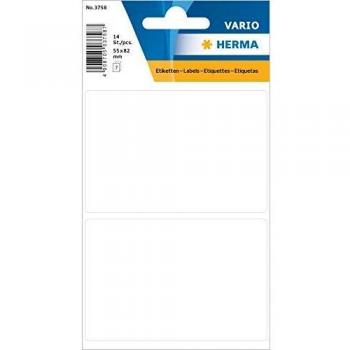 Etiquetas Polivalentes Herma 3758, 55x82 mm, Blancas, Paquete de 14