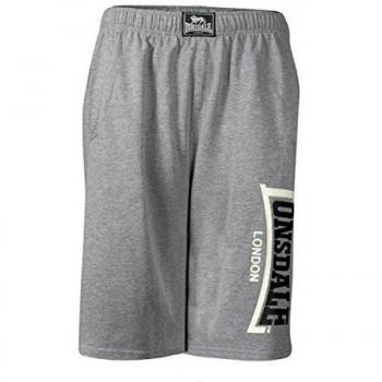 Lonsdale Logo Jam Grey Red Men's Sweat Shorts Size S