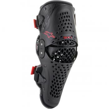 Alpinestars SX-1 V2 Rodilleras Protectores de Rodilla Negro Rojo (L XL)