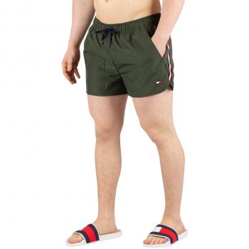 Tommy Hilfiger Hombre Shorts de baño de Corredor, Verde, S