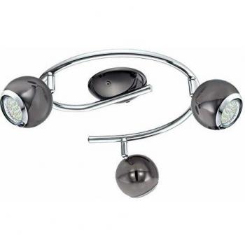 Luz de Techo LED Bimeda 3 Focos, Negro y Cromo, GU10 3W