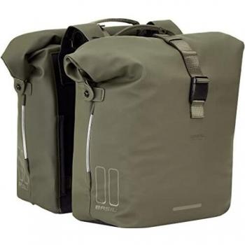 Bolsa Doble para Bicicleta Basil SoHo Nordlicht 41L Verde Musgo