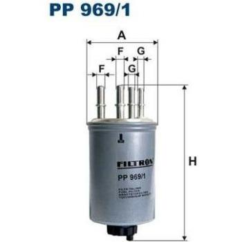 Filtro de combustible FILTRON PP 969/1 - Filtro de combustible, compatible con varios modelos de vehículos, diseñado para eliminar impurezas del combustible y garantizar un flujo adecuado, fabricado con materiales de alta calidad para mayor durabilidad 