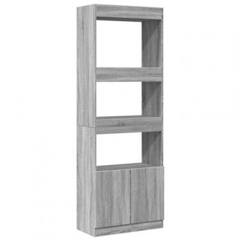 Armario alto Sonoma gris 63x33x180 cm en Aglomerado, Aparador de madera de ingeniería