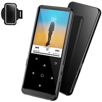 32GB Reproductor MP3 Bluetooth 4.2-SUPEREYE MP3 Player con Grabarora, FM Radio, con Pantalla de Color de 2.4 y Botón Táctil, Soporte hasta 64GB Tarjeta