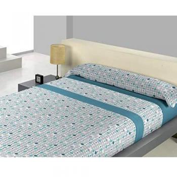GURUGU - Juego sábanas térmicas HELUA. Cama 150 cm. Turquesa