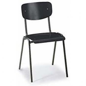 Silla Apilable Classic con Armazón Revestido en Color Antracita - Pack de 4 unidades